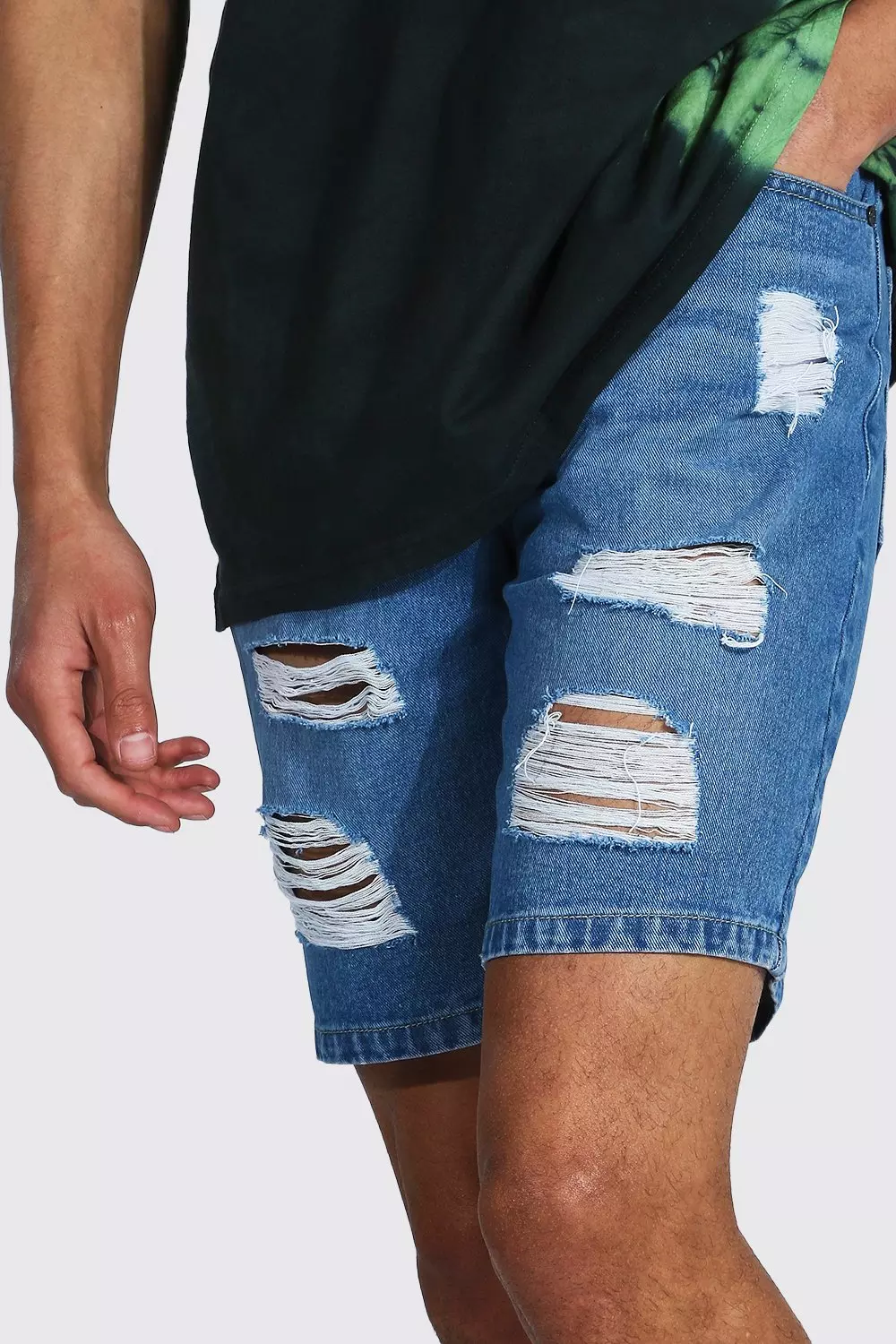 Mens big and clearance tall distressed jean shorts